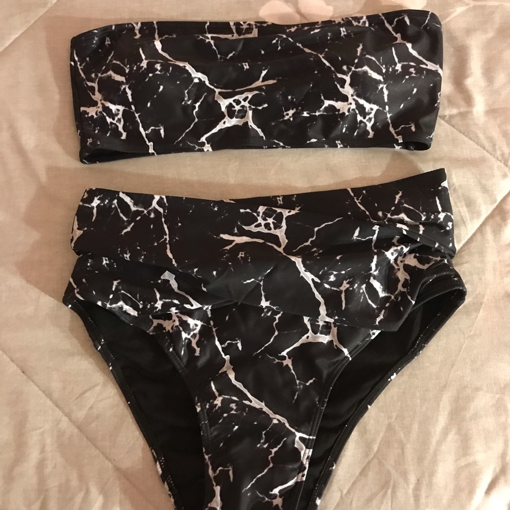 Brand New Black Marble Bikini